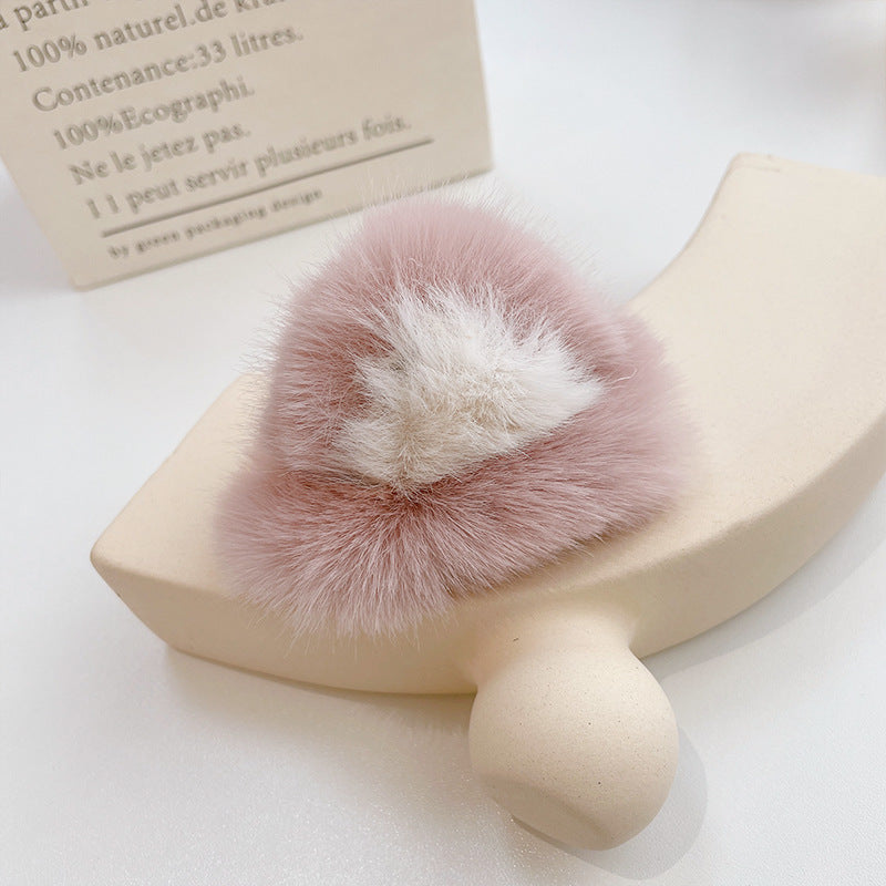 Plush cute kitten ear hairpin（pink）