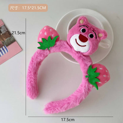 Plush cute strawberry bear headband
