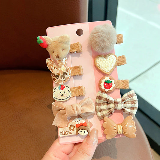 Hairpins for girls or babies（Khaki bear）