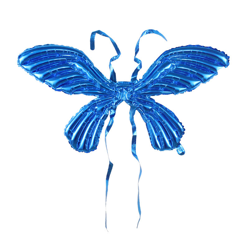 Reusable wearable butterfly wing balloon(Bright blue）