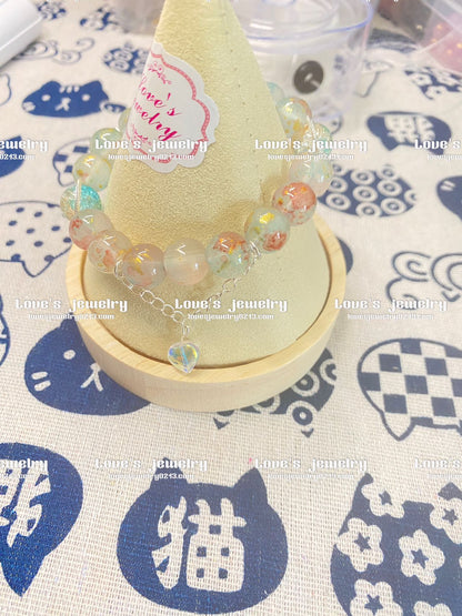 Handmade two-color beads ball bracelet