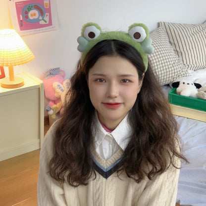 Plush cute frog hairband