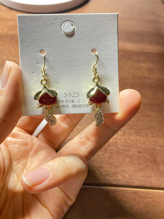 Red goldfish earrings