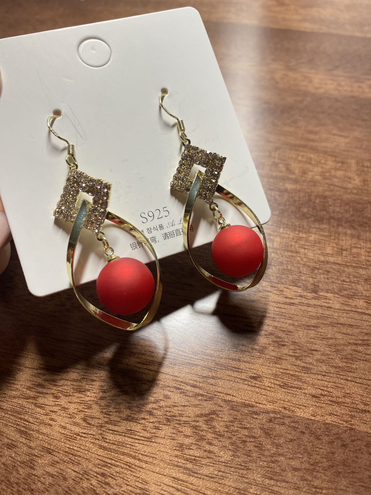 Red teardrop earrings