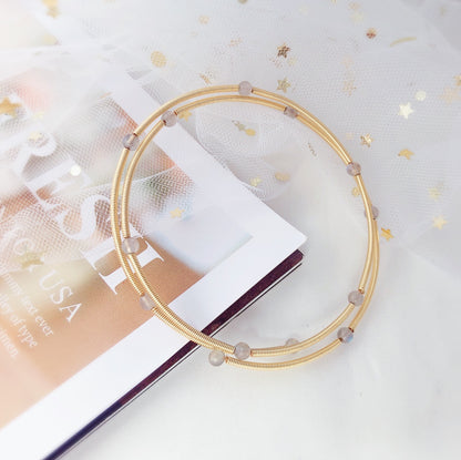 Gray moonstone starry bracelet