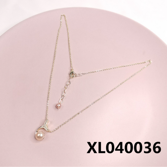 Micro-set fishtail pearl necklace