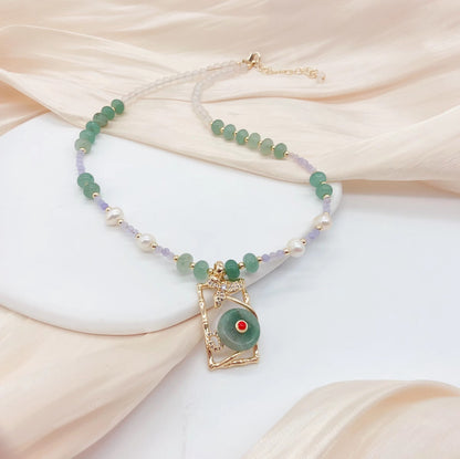 Aoyama green pearl necklace