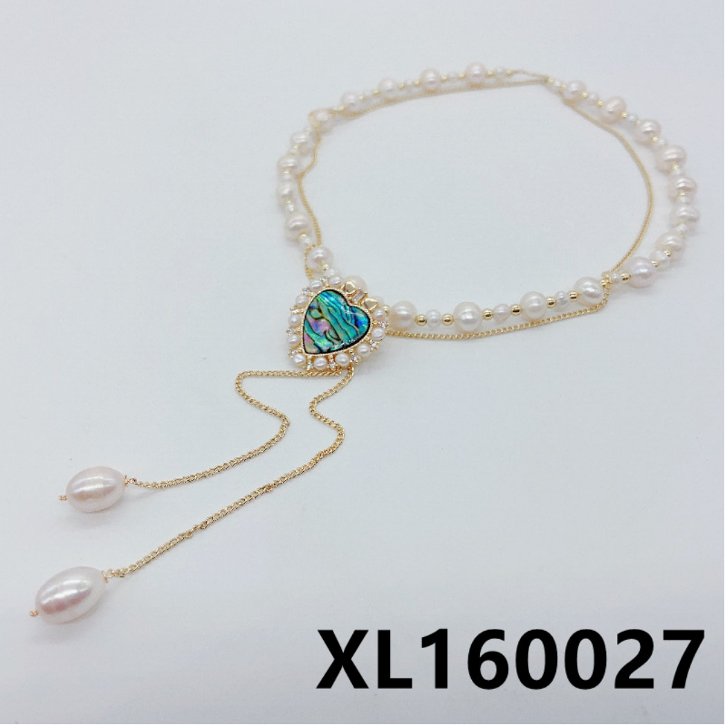 "Heart" shining pearl necklace