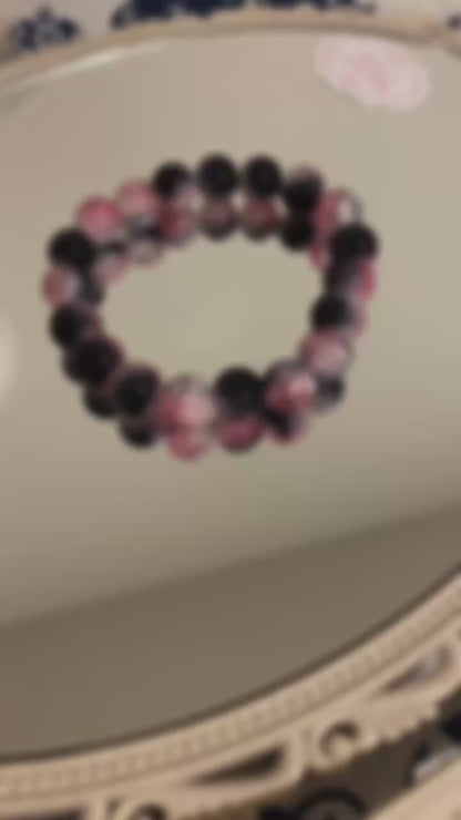 Handmade black-pink bracelet